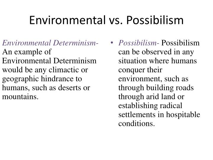 environmental determinism and possibilism pdf